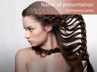 Sideview Hairstyle Attractive PowerPoint Template