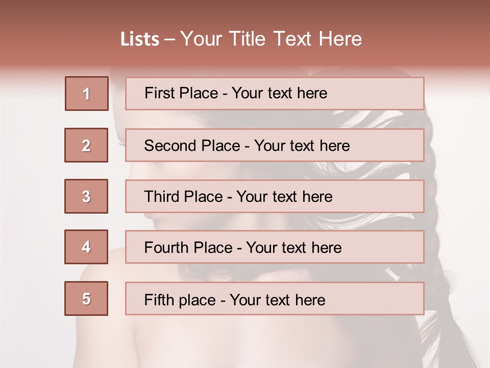 Sideview Hairstyle Attractive PowerPoint Template