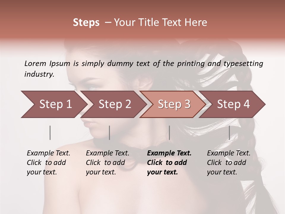 Sideview Hairstyle Attractive PowerPoint Template