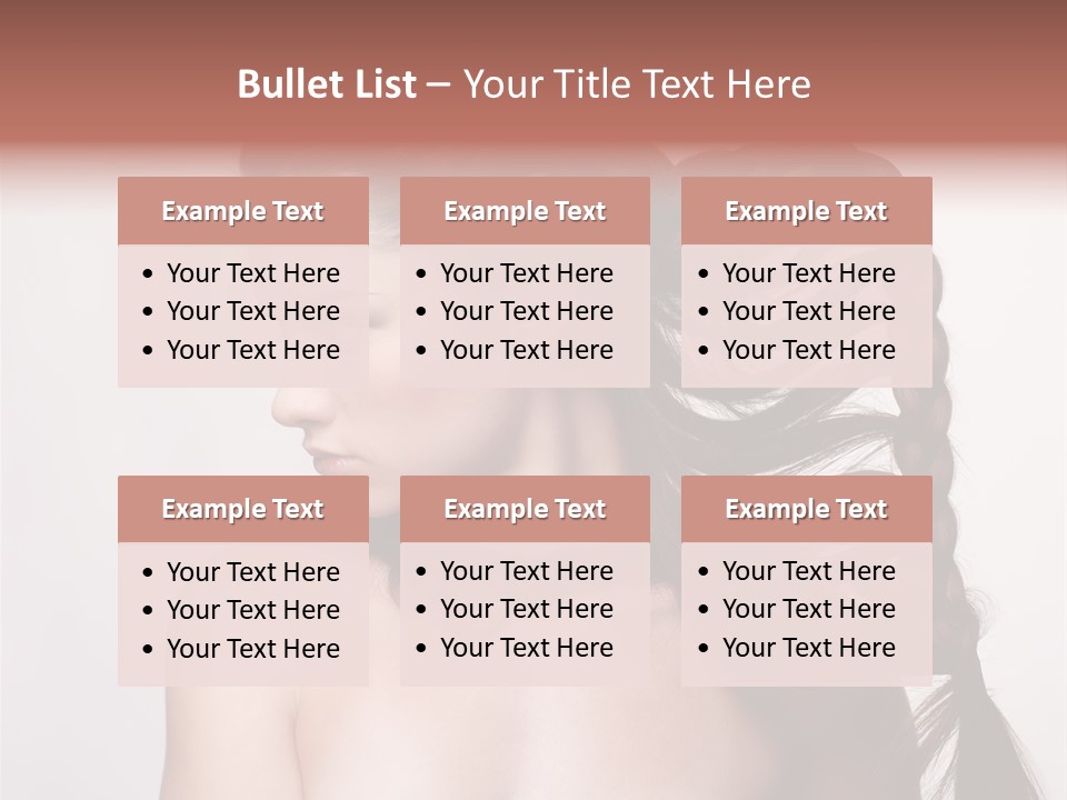 Sideview Hairstyle Attractive PowerPoint Template