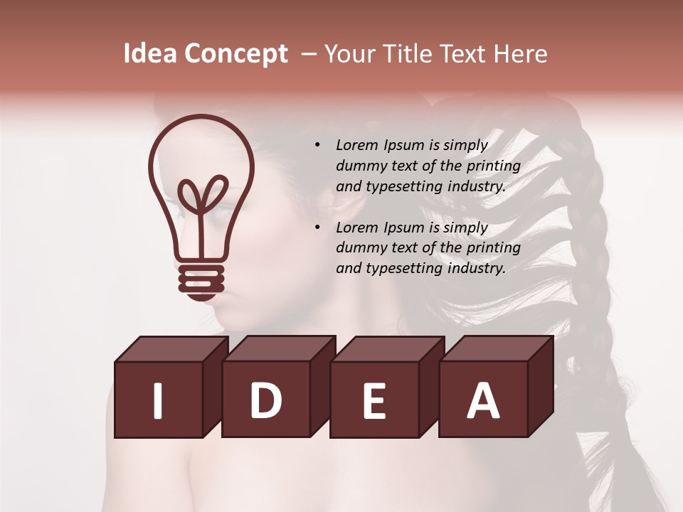 Sideview Hairstyle Attractive PowerPoint Template