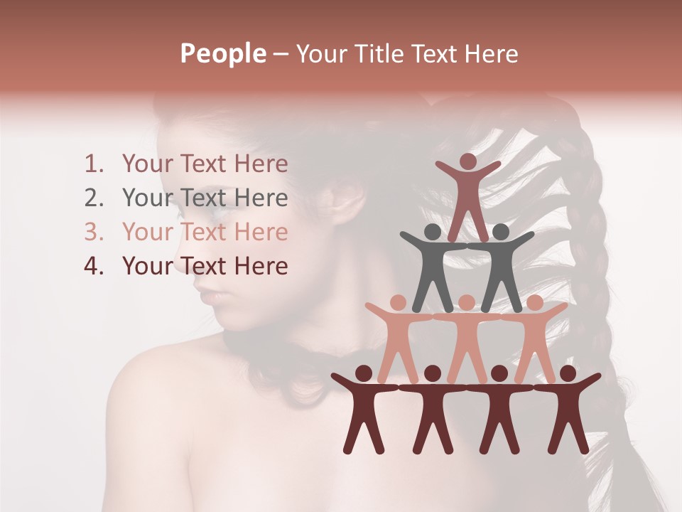 Sideview Hairstyle Attractive PowerPoint Template