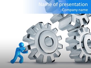 Metal Moving Pushing PowerPoint Template