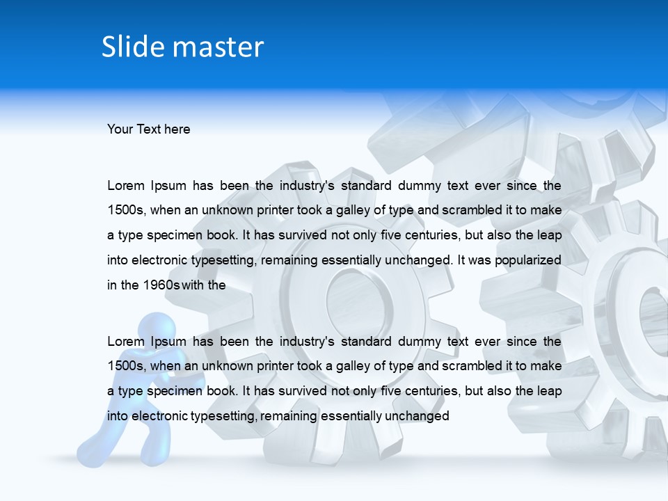 Metal Moving Pushing PowerPoint Template