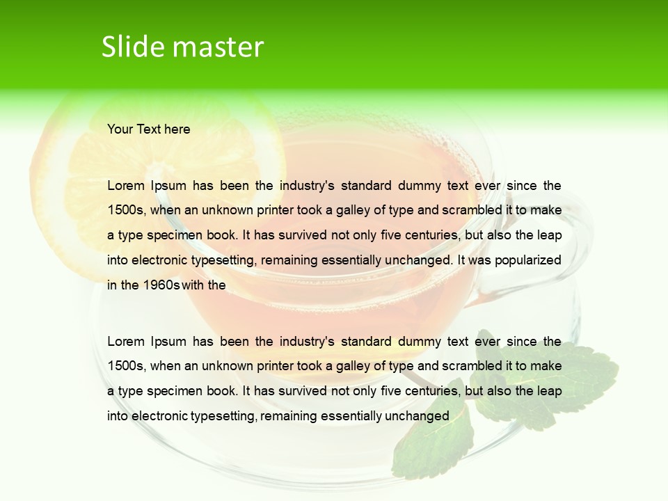 Tea Yellow Healthy Eating PowerPoint Template