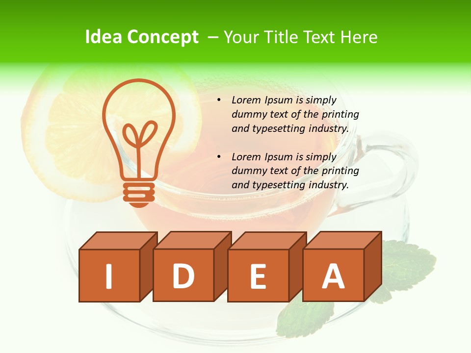 Tea Yellow Healthy Eating PowerPoint Template