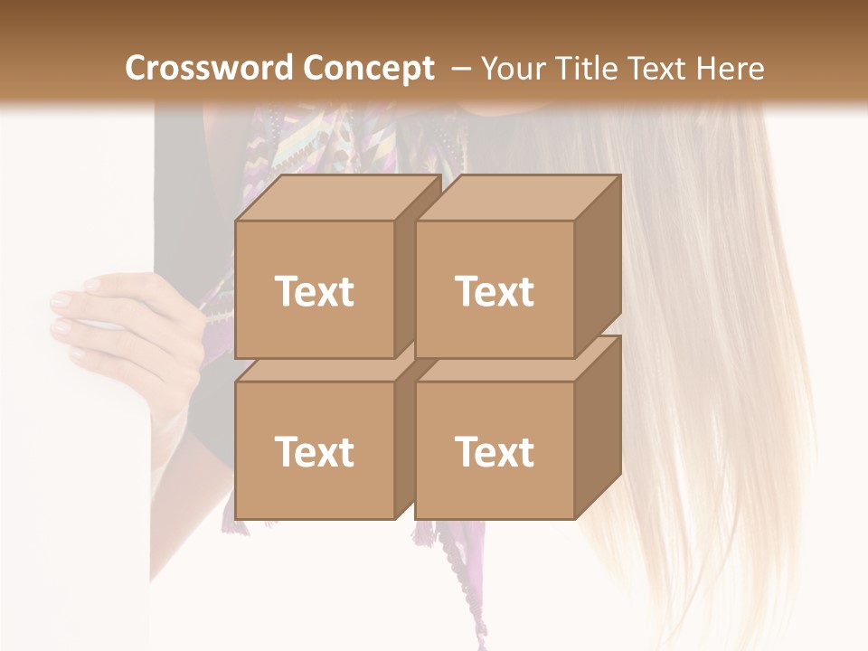 Girl White Holding PowerPoint Template