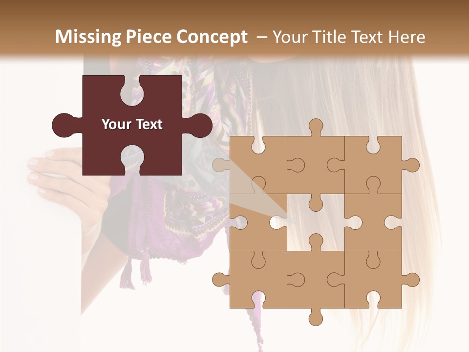 Girl White Holding PowerPoint Template