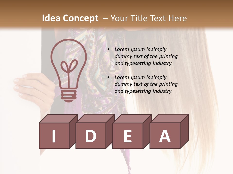 Girl White Holding PowerPoint Template