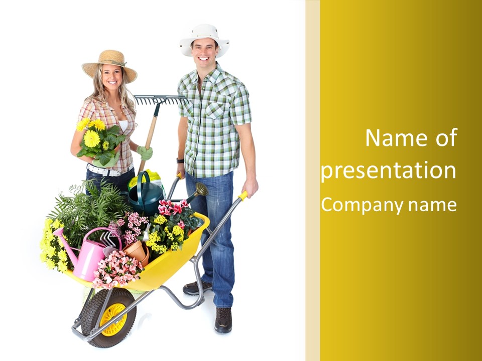 Beautiful Gardening Young PowerPoint Template