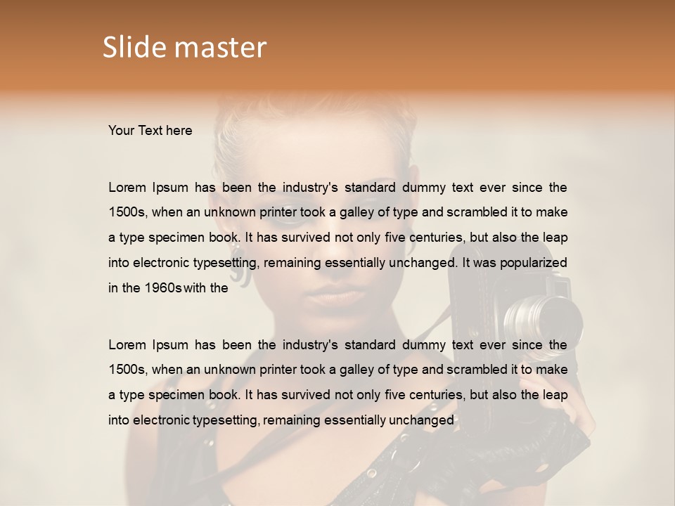 Horizontal Girl Beautiful PowerPoint Template