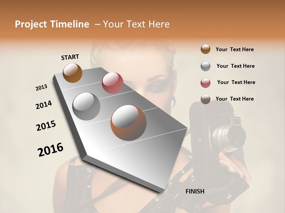 Horizontal Girl Beautiful PowerPoint Template
