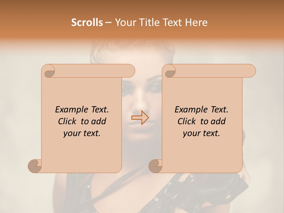 Horizontal Girl Beautiful PowerPoint Template