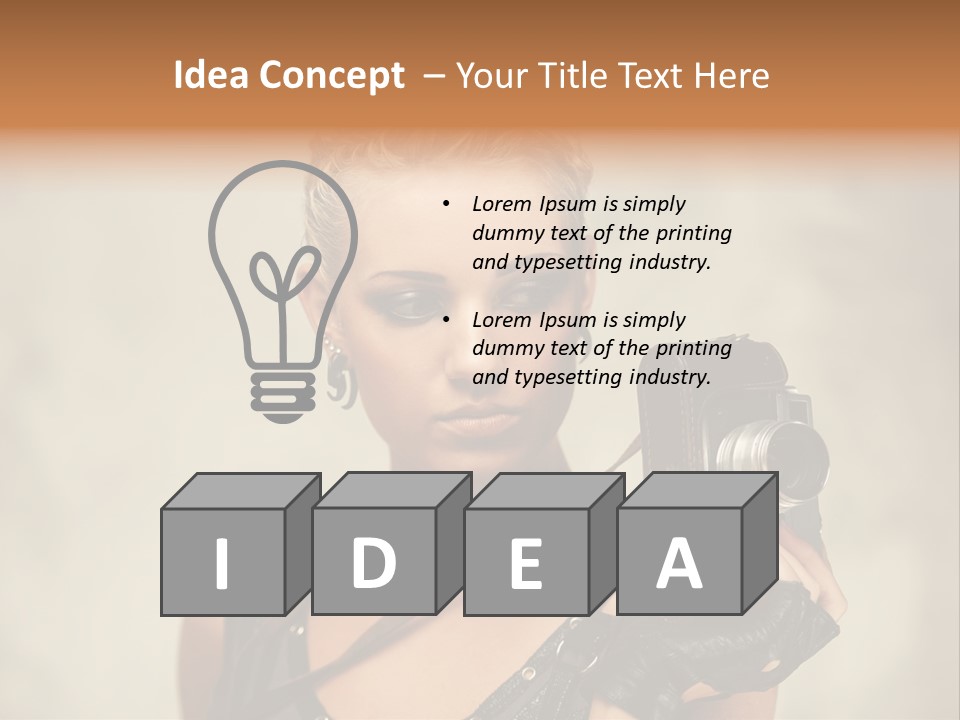 Horizontal Girl Beautiful PowerPoint Template