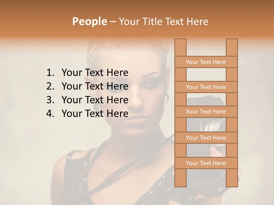 Horizontal Girl Beautiful PowerPoint Template