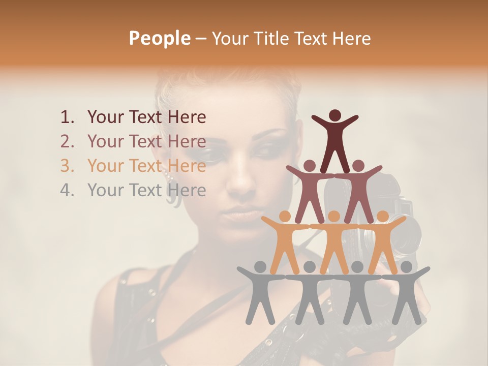 Horizontal Girl Beautiful PowerPoint Template