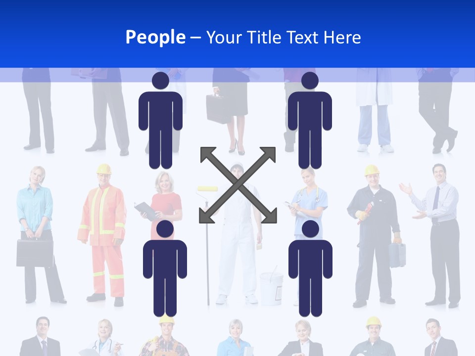 Society Throng Large PowerPoint Template