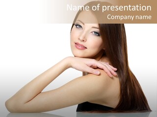 Sexy White Background Hair PowerPoint Template