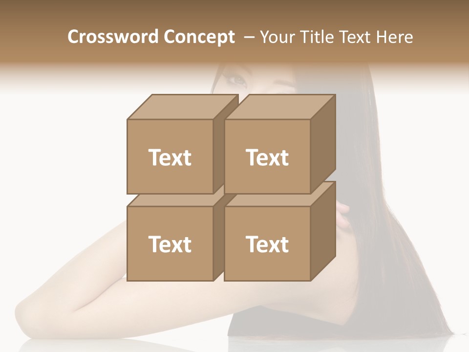 Sexy White Background Hair PowerPoint Template