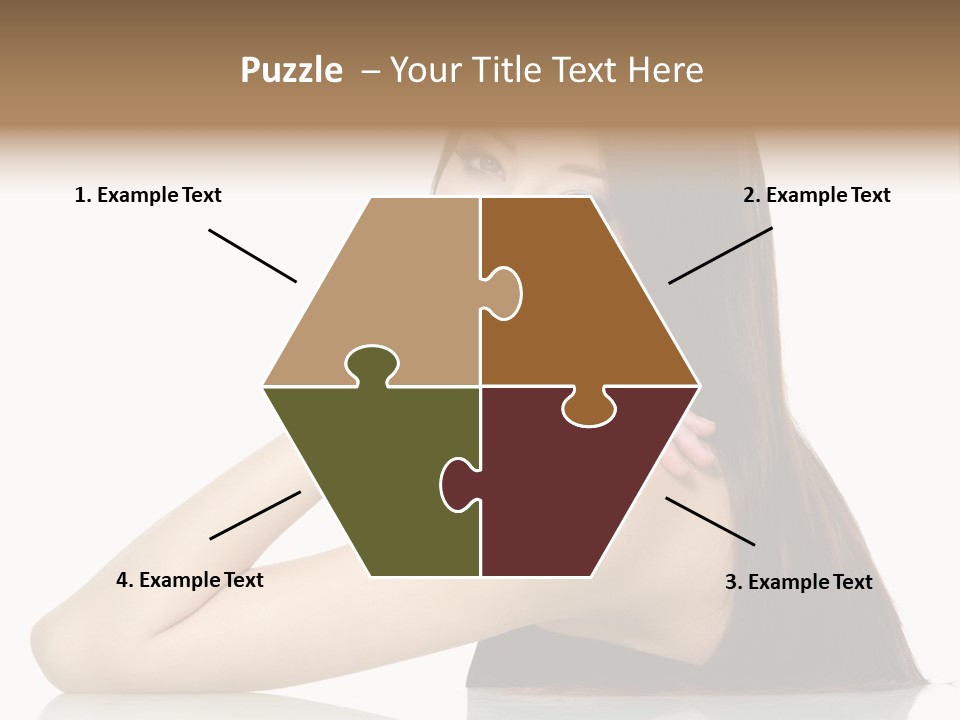 Sexy White Background Hair PowerPoint Template