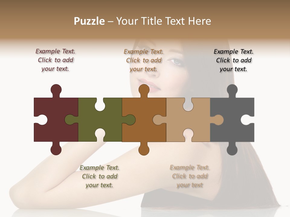 Sexy White Background Hair PowerPoint Template