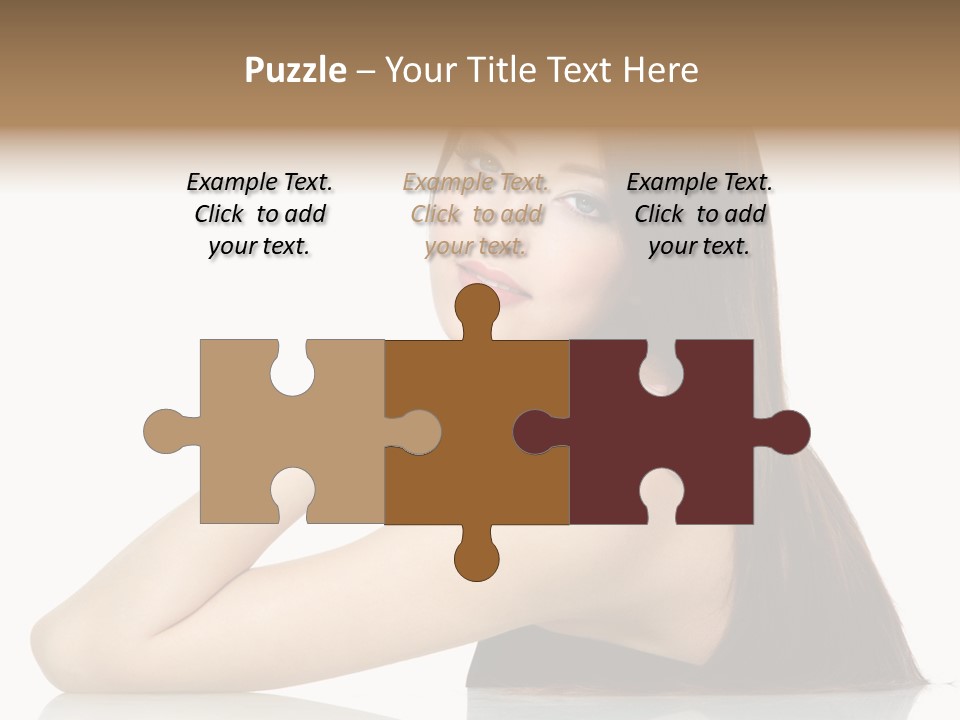 Sexy White Background Hair PowerPoint Template