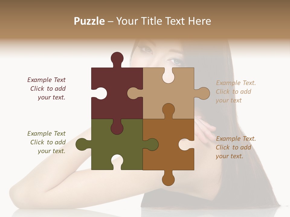 Sexy White Background Hair PowerPoint Template