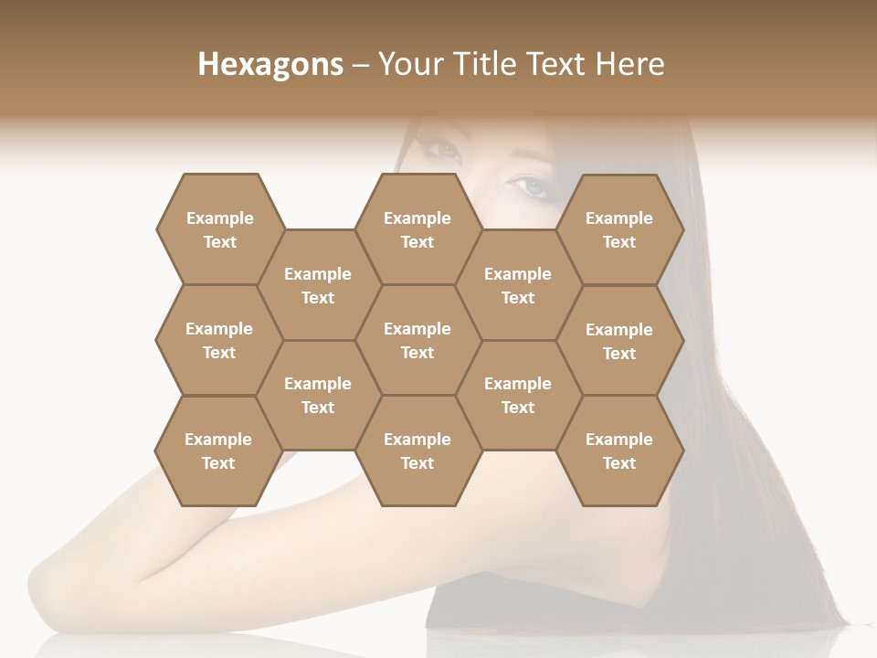 Sexy White Background Hair PowerPoint Template