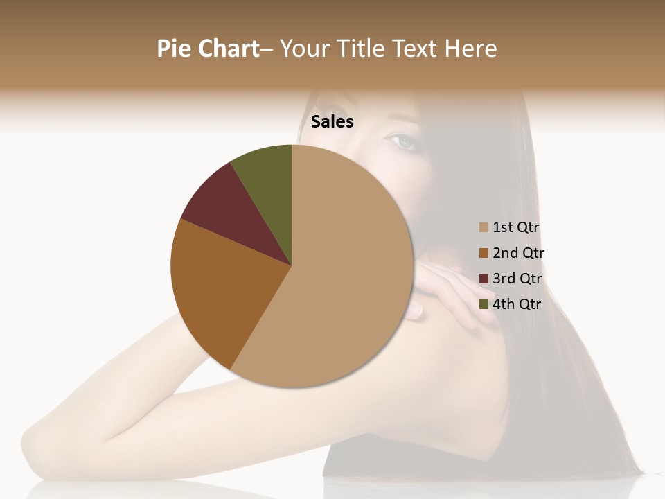 Sexy White Background Hair PowerPoint Template