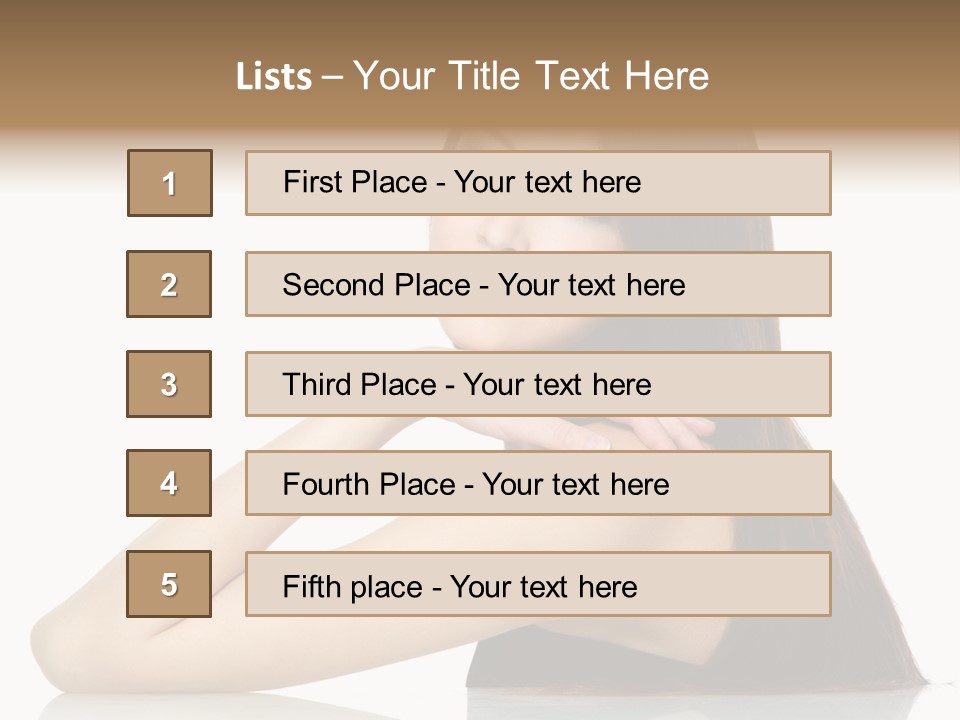 Sexy White Background Hair PowerPoint Template