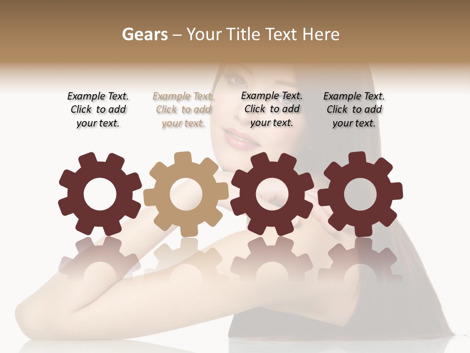 Sexy White Background Hair PowerPoint Template