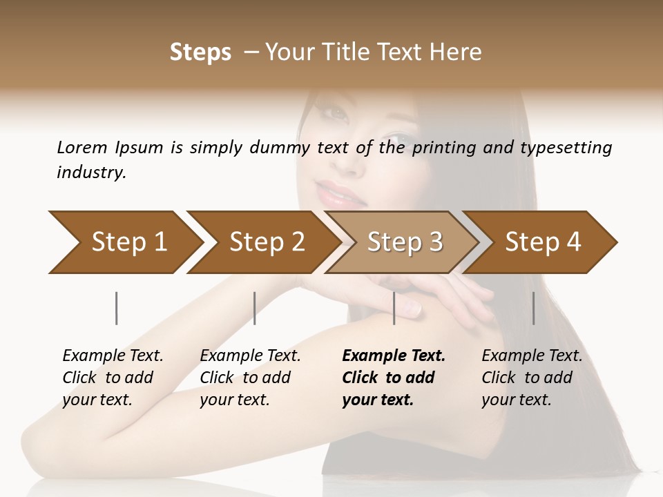 Sexy White Background Hair PowerPoint Template