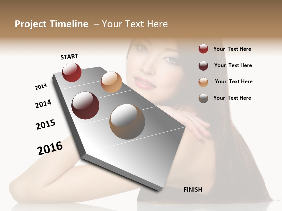 Sexy White Background Hair PowerPoint Template