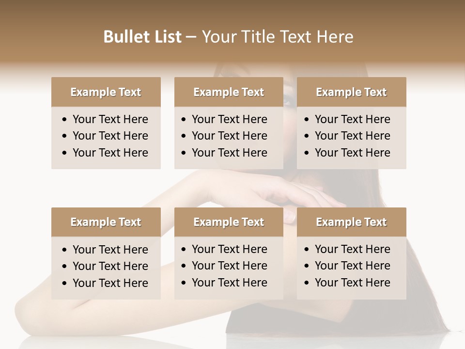 Sexy White Background Hair PowerPoint Template