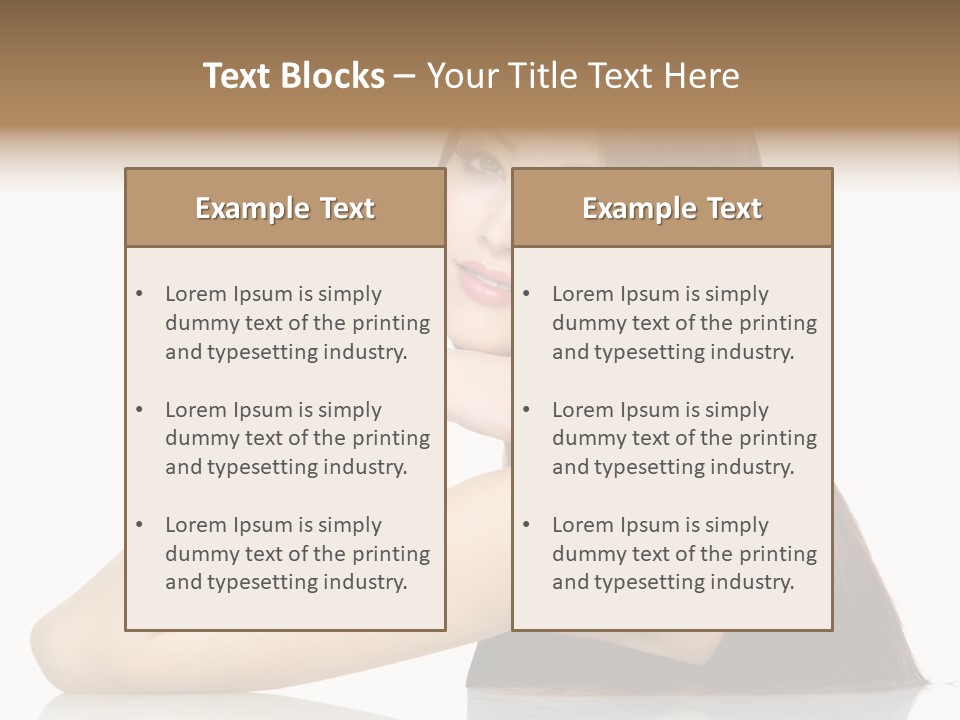 Sexy White Background Hair PowerPoint Template