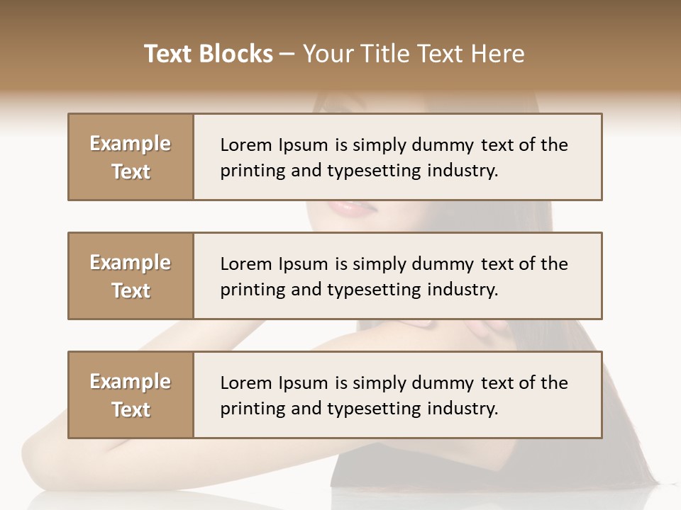 Sexy White Background Hair PowerPoint Template