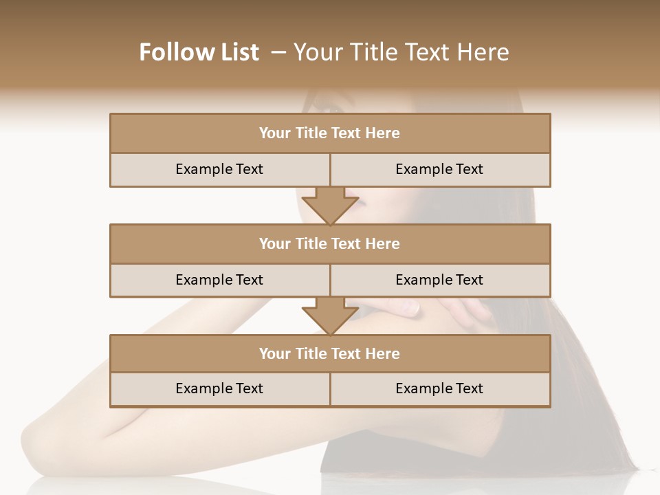 Sexy White Background Hair PowerPoint Template