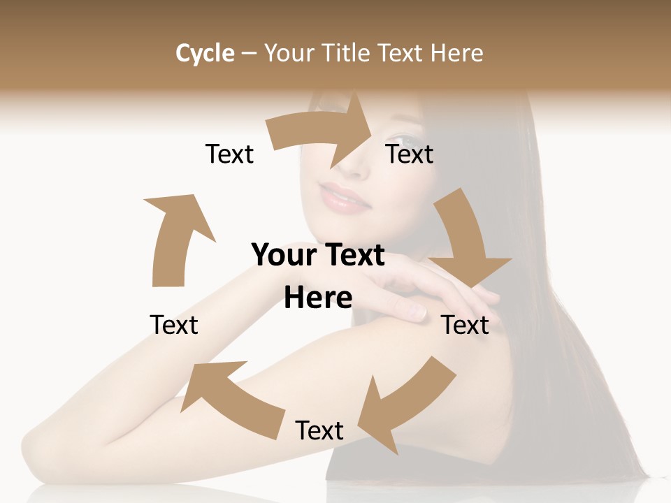 Sexy White Background Hair PowerPoint Template