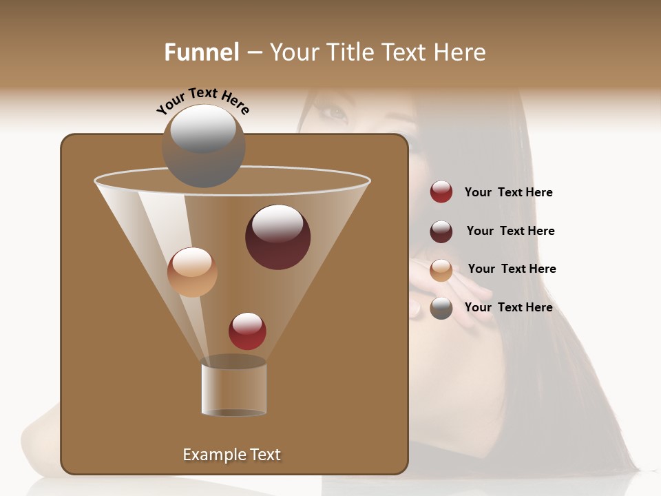 Sexy White Background Hair PowerPoint Template