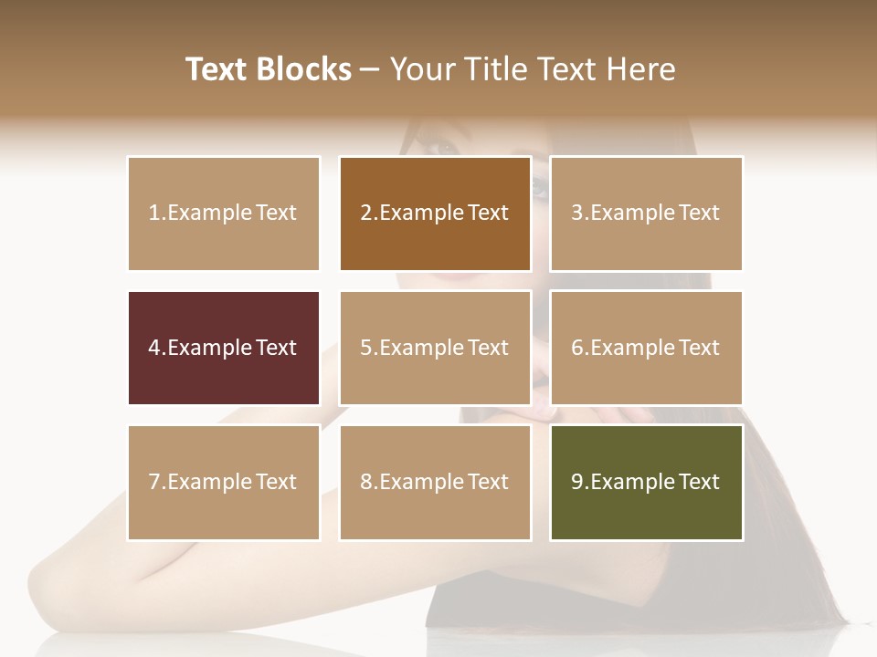 Sexy White Background Hair PowerPoint Template