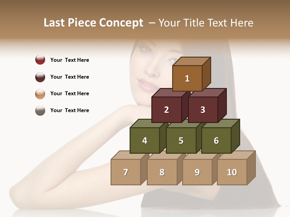 Sexy White Background Hair PowerPoint Template