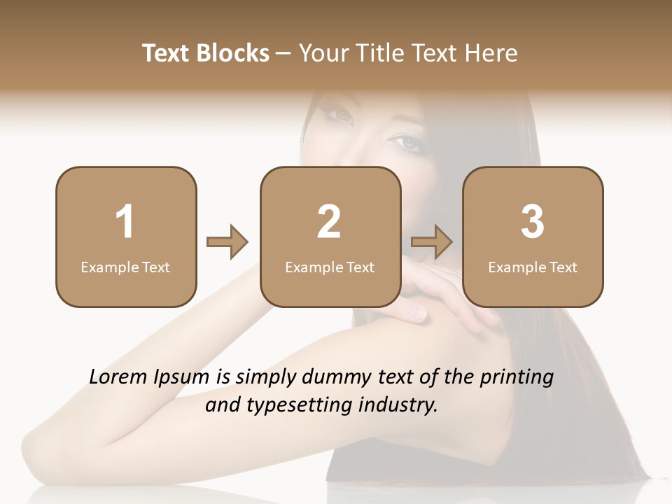 Sexy White Background Hair PowerPoint Template