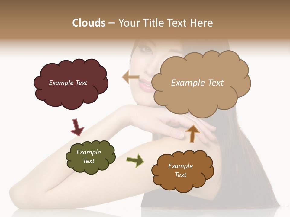 Sexy White Background Hair PowerPoint Template