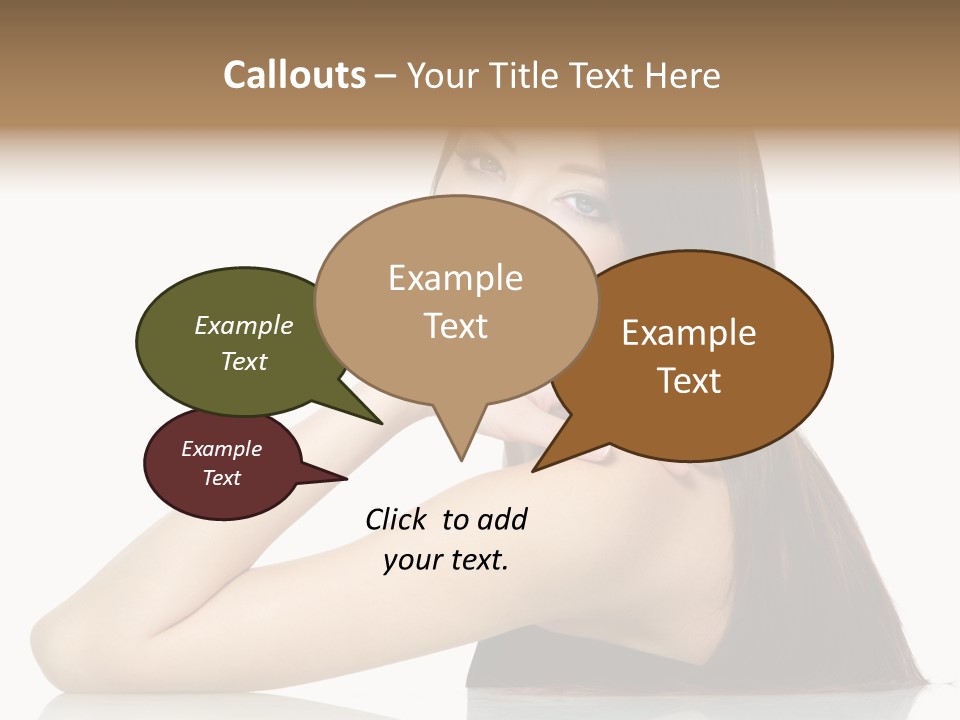 Sexy White Background Hair PowerPoint Template