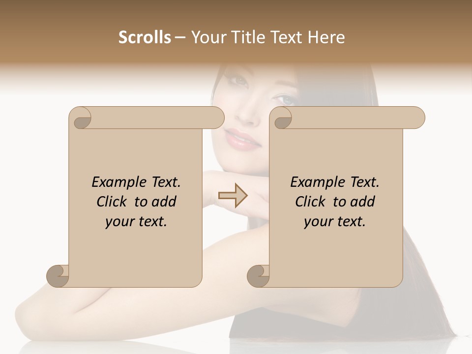 Sexy White Background Hair PowerPoint Template