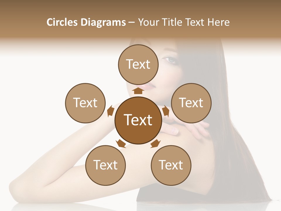 Sexy White Background Hair PowerPoint Template