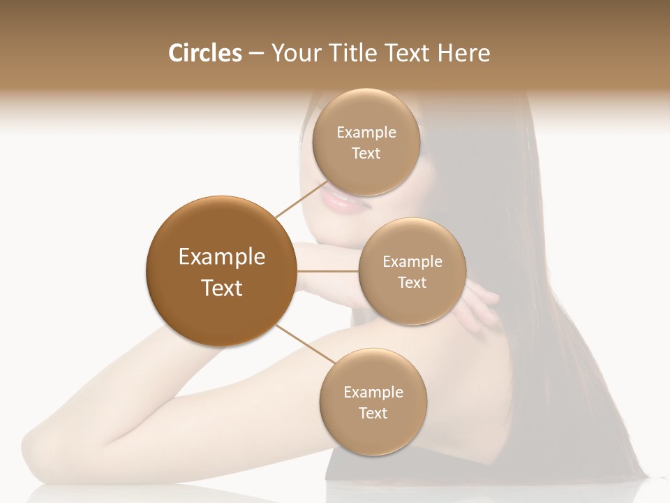 Sexy White Background Hair PowerPoint Template