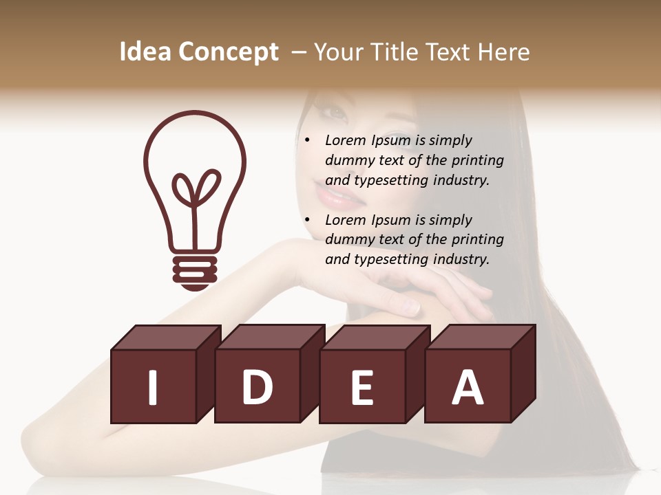 Sexy White Background Hair PowerPoint Template