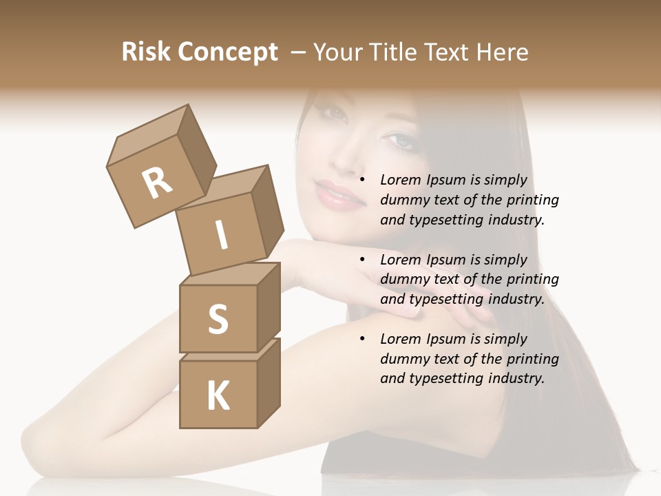 Sexy White Background Hair PowerPoint Template