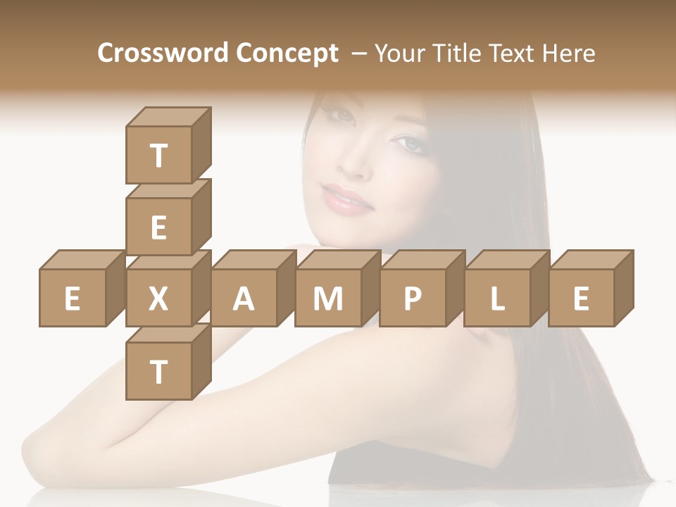 Sexy White Background Hair PowerPoint Template